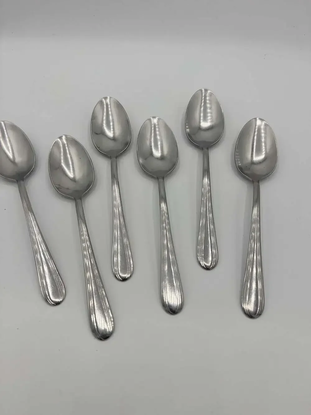 Silco Stainless USA Teaspoons Glossy Fluted Handle Set of 6